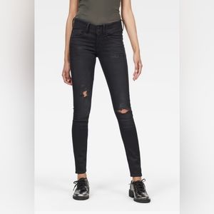 G-Star Lynn Mid Jeans - Black Ripped 26x30